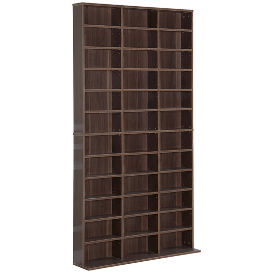 CD Rek – Cd Opbergkast – Cd Plank – Cd Kasten – Cd Stelling – 36 Verstelbare Vakken – Opbergruimte Voor 1116 Cd’s – Houtlook Bruin