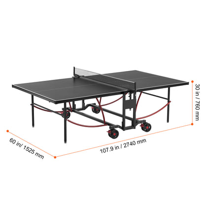 Tafeltennistafel – Pingpongtafel – Tafeltennis Set – Opvouwbare Tafel – 108×60×30 Inch – Weerbestendig Aluminium-Plastic Blad – Vergrendelbare Mobiele Wielen