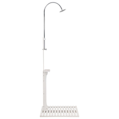 Buitendouche – Tuindouche – Zwembad Douche – Campingdouche – Houtendouche – Weerbestendig Hout – Verstelbare Waterdruk – Draaibare Douchekop – Wit