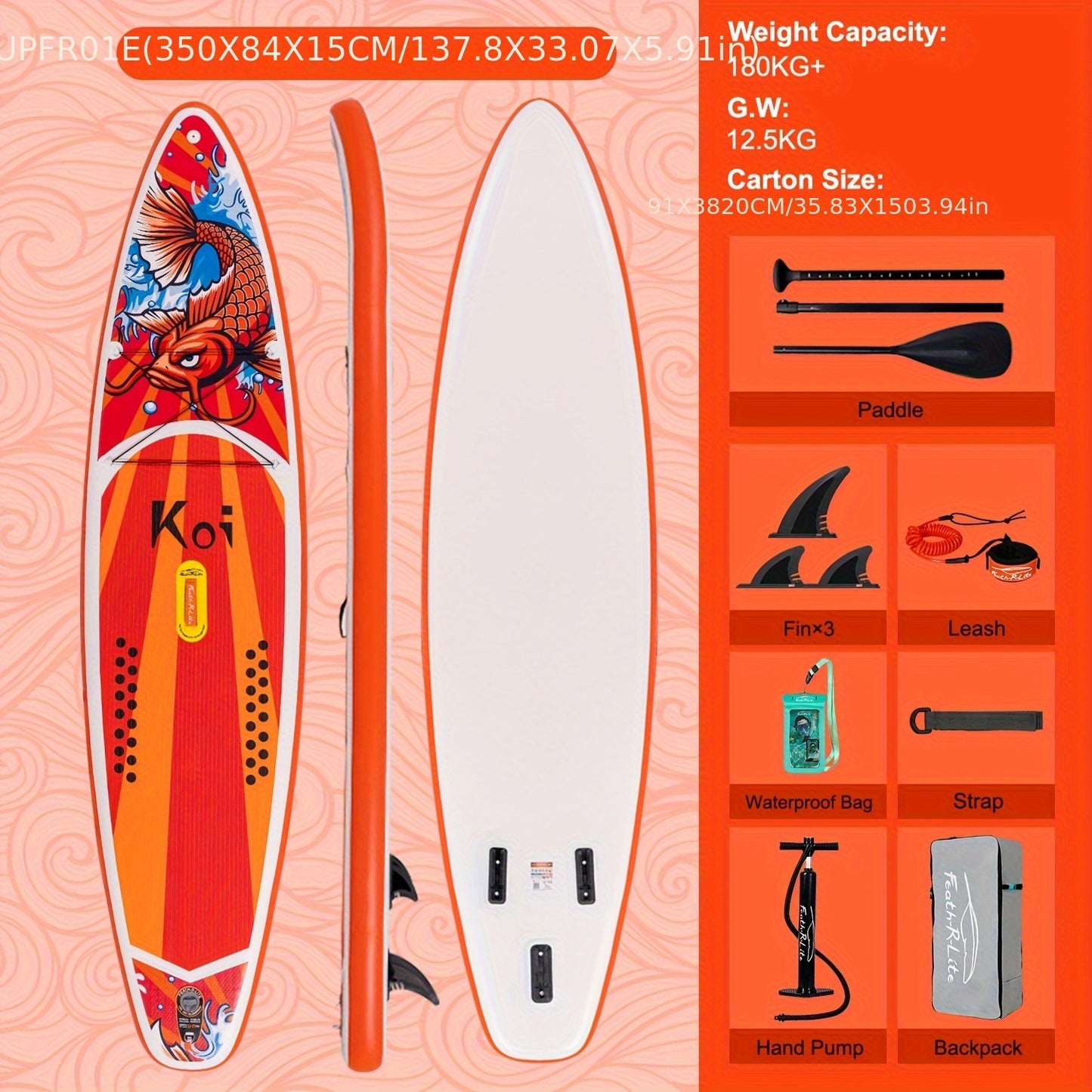 Beginner-Friendly SUP Paddle Board! 350Cm Wide Board for Super Stability + Complete Set of Accessories, Making It Easy to Get Started in Lakes And Seas