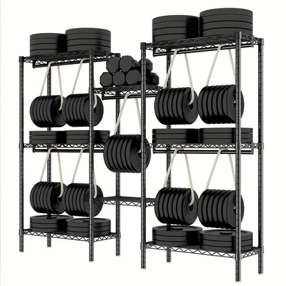 Modulair Garderobesysteem – Kledingrek – Kledingkast – Opbergsysteem – Garderobekast – Extreem Stevig Metalen Frame – 408 kg Draagkracht – 8 Planken & 5 Hangstangen – Anti-Kantel – Eenvoudige Montage – Voor Grote Ruimtes