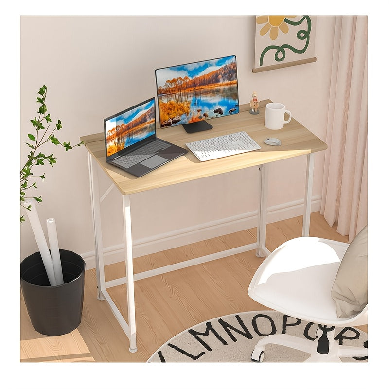 Bureau – Computertafel – Werkplek – Schrijftafel – Inklapbaar – Ergonomisch Met Monitorstandaard – Compact 80x45x74 cm – Stevig Metalen Frame