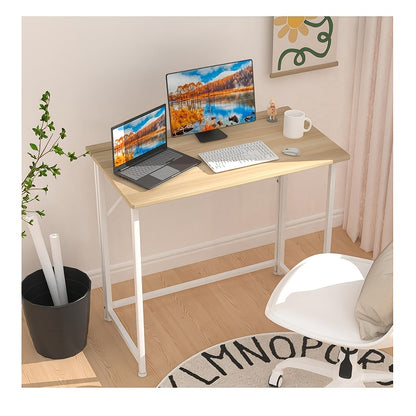 Bureau – Computertafel – Werkplek – Schrijftafel – Inklapbaar – Ergonomisch Met Monitorstandaard – Compact 80x45x74 cm – Stevig Metalen Frame