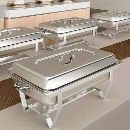 Warmhoudset Buffet – Chafing Dish – Voedselwarmer – Buffetbak – Cateringset – 4 Stuks – 9 Liter Per Bak – 408 Roestvrijstaal Zonder Stroom