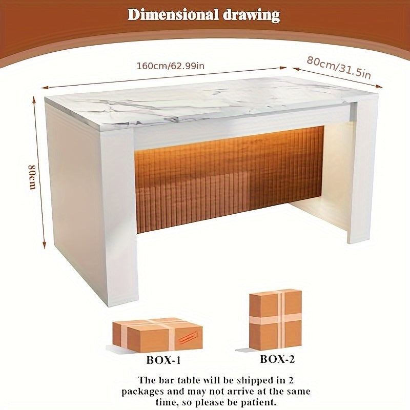 Eettafel – Keukentafel – Dinertafel – Tafel – Tafeltje – Wit Nepmarmer – 160x80x80 cm – Geschikt voor 6-8 Personen