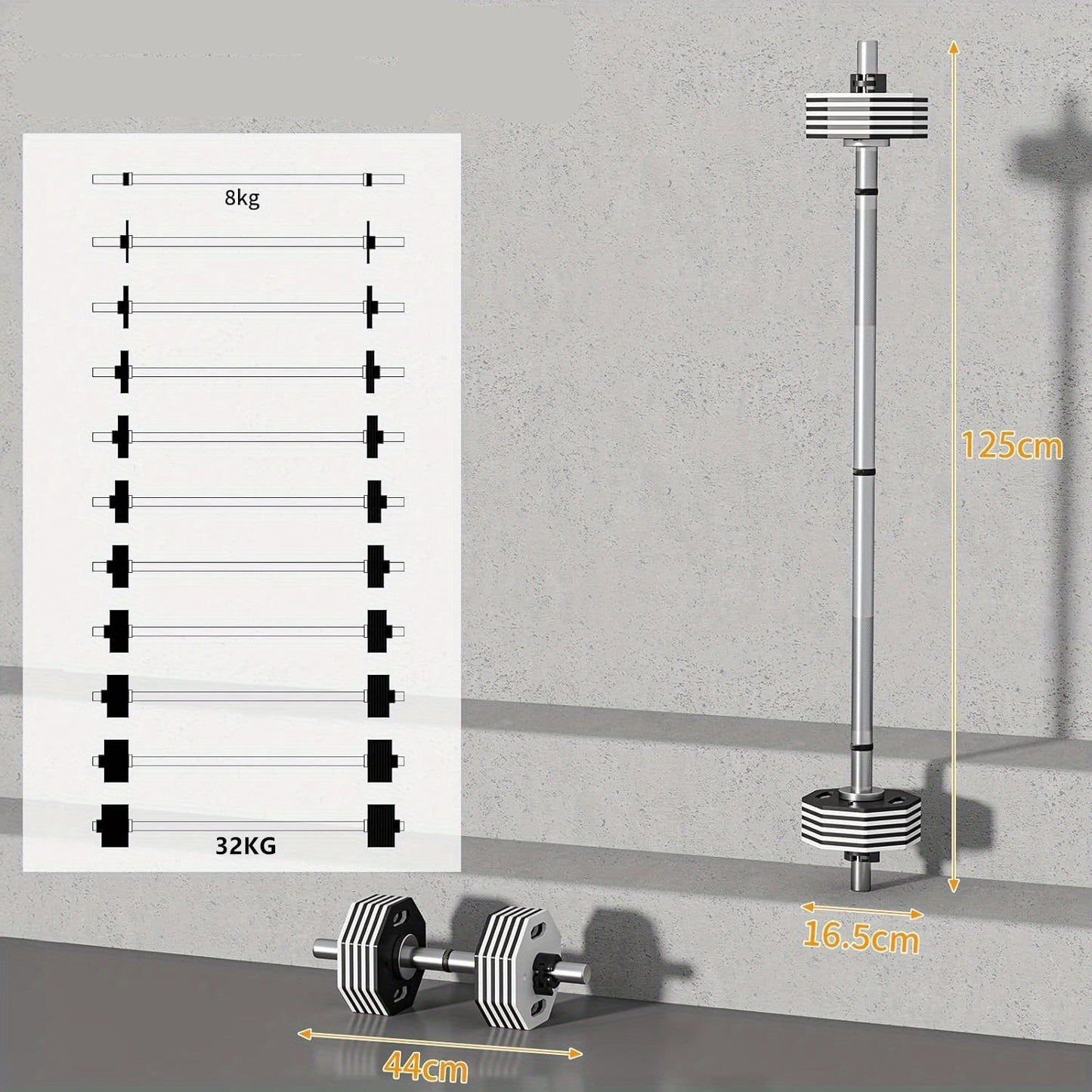 Verstelbare Dumbbell – Halter – Gewichtsstang – Dumbbellset – Halterset – 26 kg – Staal Met Beschermende Coating