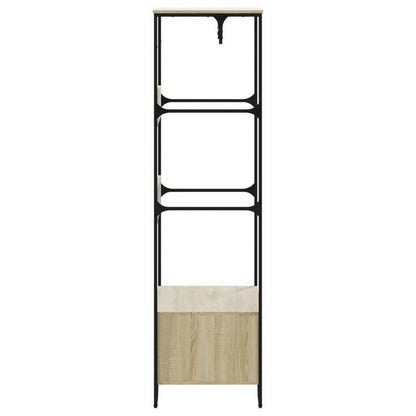 Wardrobe 90X50X180 Cm Made of Treated Wood in Sonoma Oak Color