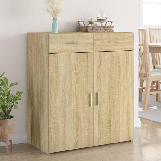 Dressoir – Sideboard – Kasten – Bergmeubel – Opbergmeubel – Sonoma Eiken Bruin – Modern Design – Met Slot – Vloerbevestiging – MDF Hout