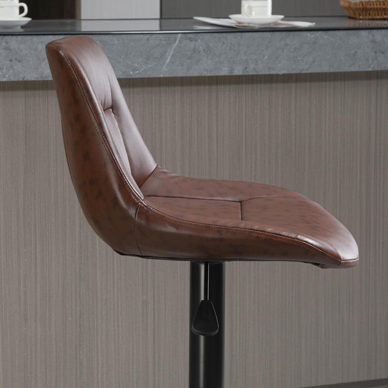 Barstoel – Barkruk – Keukenstoel – Barstoelkruk – Bistrokruk – Verstelbaar in Hoogte – Ergonomisch Design met Zachte Zitting en Rugleuning