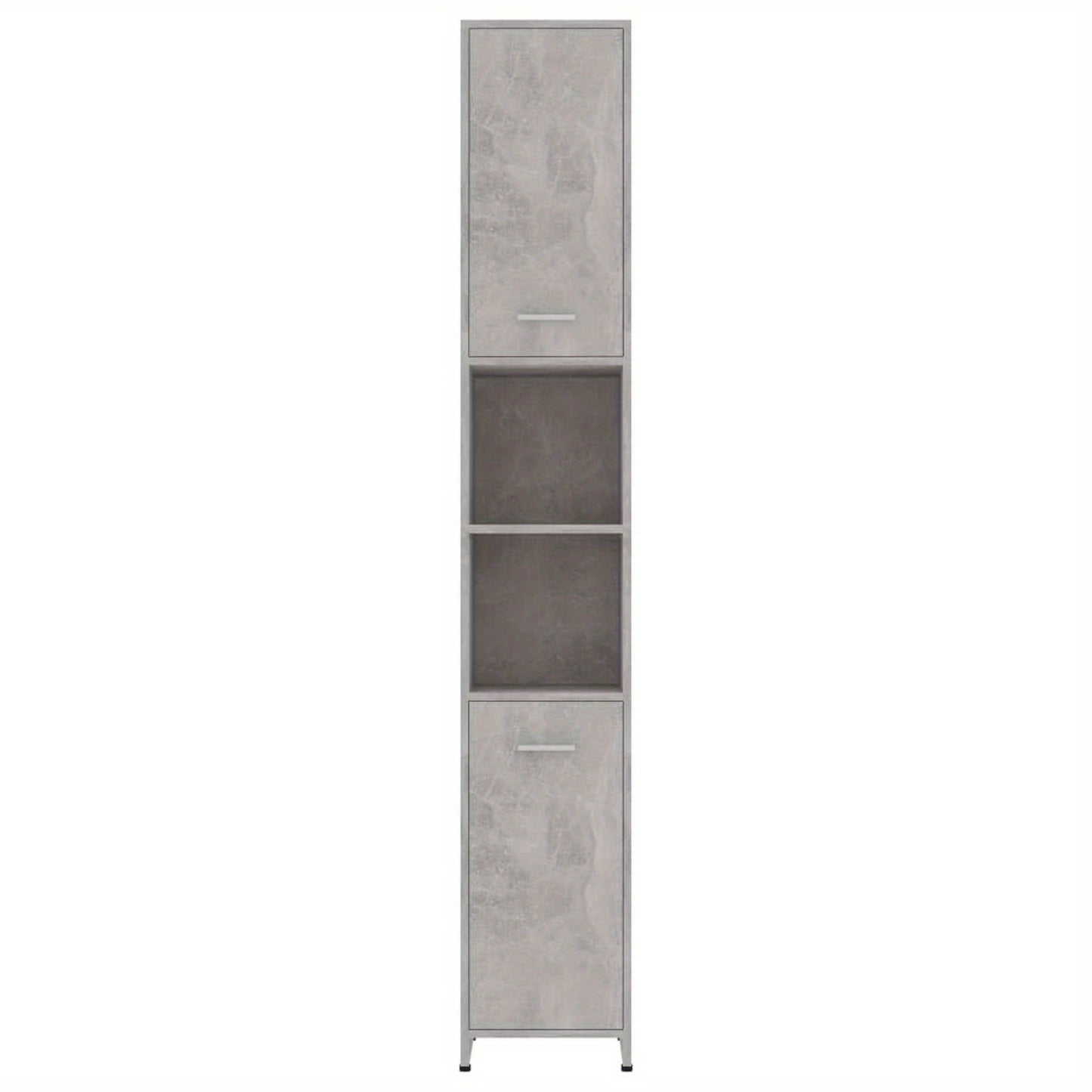 Badkamerkast – Opbergkast – Kolomkast – Kast Met Deuren – Smalle Badkamerkast – Beton Grijs – 30x30x183,5 cm – Gemaakt Van Hygiënisch Kunstmatig Hout