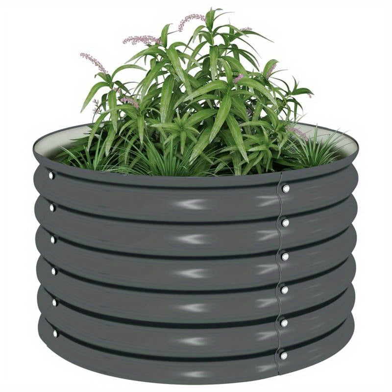 Hoogtebak – Verhoogde Tuinbak – Plantenbak – Moestuinbak – Kruidenbak – Verzinkt Staal – 80x80x44 cm – Roestbestendig – Modern Grijs Design