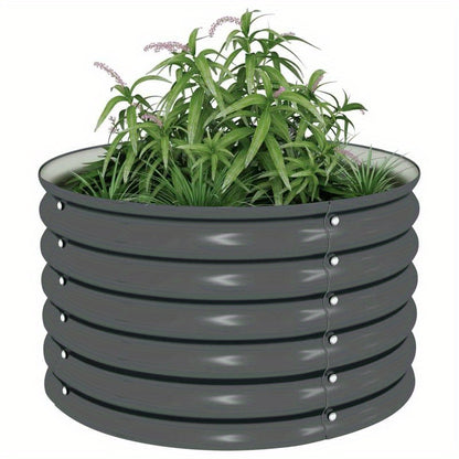 Hoogtebak – Verhoogde Tuinbak – Plantenbak – Moestuinbak – Kruidenbak – Verzinkt Staal – 80x80x44 cm – Roestbestendig – Modern Grijs Design