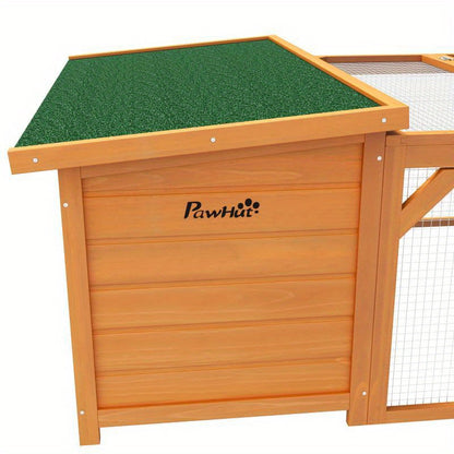 Konijnenhok – Konijnenverblijf – Knaagdierenhok – Knaagdierverblijf – Konijnenkooi – Duurzaam Houten Ontwerp – Weerbestendig Asfalt Dak – 125,5x100x49 cm