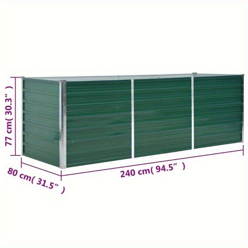 Hoogtebed Tuin – Verhoogd Bed – Plantbak – Moestuinbak – Plantenbak – Gegalvaniseerd Staal – 240x80x77 cm – Weerbestendig Groen