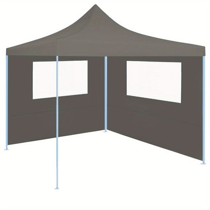 Zijwand Tuingazebo – Tuinwand – Gazebo Wand – Buitenwand – Schermwand – Met Ramen – 4x2 Meter – Weerbestendig Polyester Antraciet