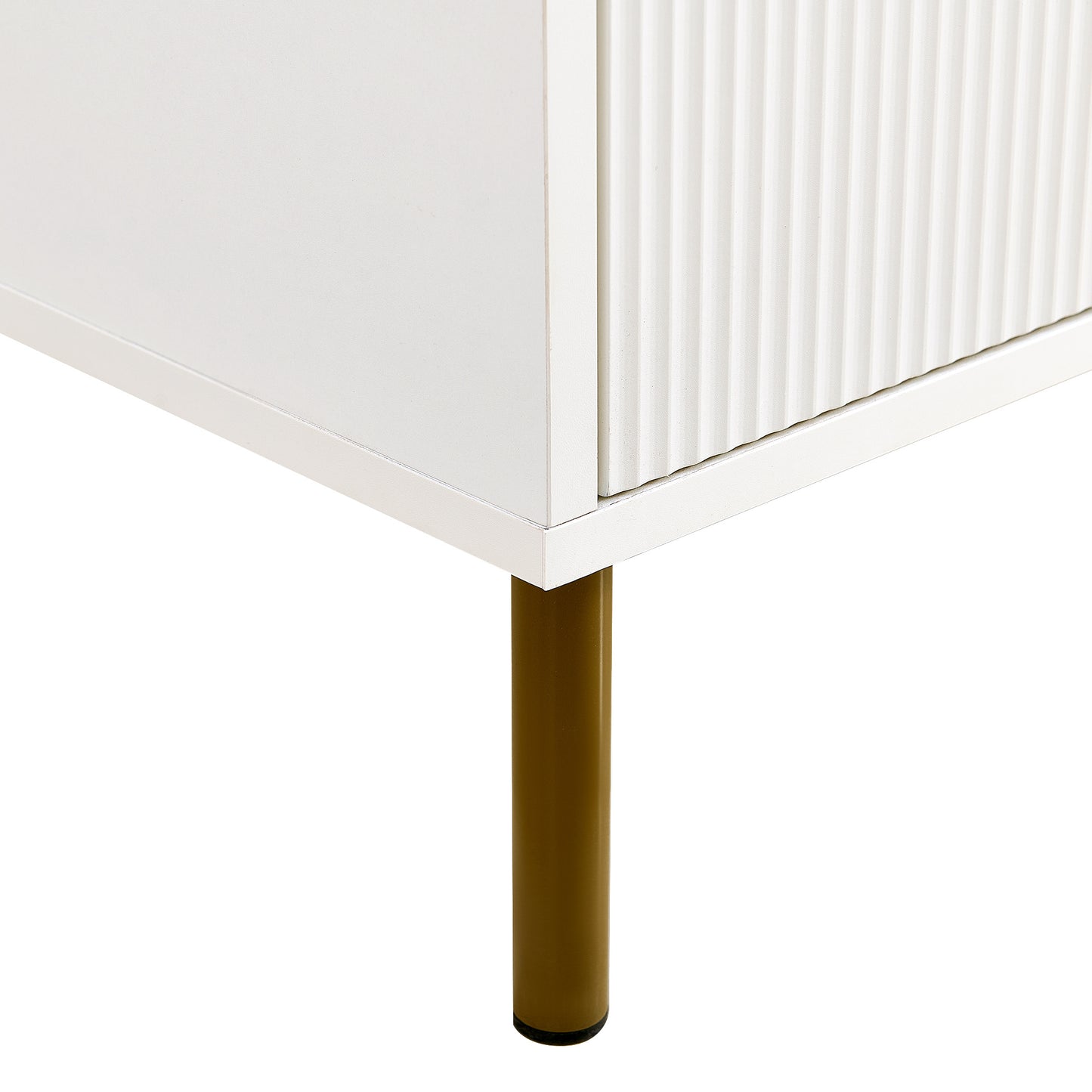 Commode – Ladekast – Dressoir – Opbergkast – Kast – Wit – 6 Lades – MDF Metalen Poten – Gouden Handgrepen – 120x40x78 cm