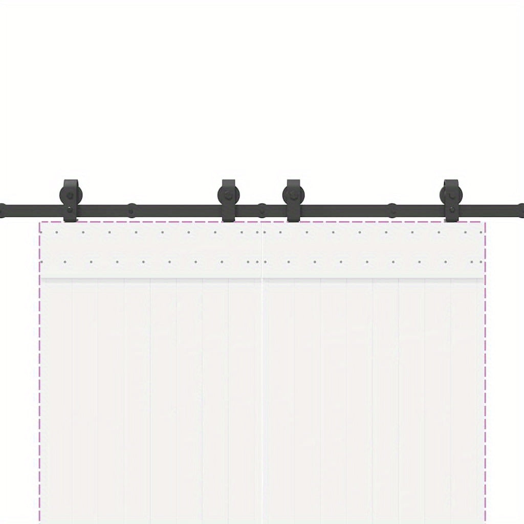 Schuifdeursysteem – Schuifdeurbeslag – Rail Systeem – Barn Deurbeslag – Schuifdeur Kit – Zwart Gepoedercoat Staal – 200 cm Rail – Draagvermogen 100 kg