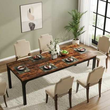 Extra Lange Eettafel – Grote Tafel – Keukentafel – Eetkamertafel – Landelijke Tafel – Geschikt Voor 6-8 Personen – Stevig Engineered Hout – Ruimtebesparend Design