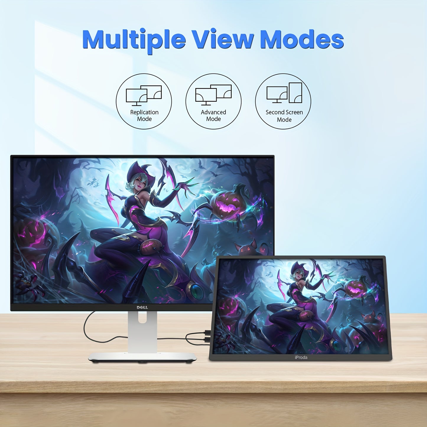 Draagbare Gaming Monitor – Portable Scherm – Extern Display – Mobiele Monitor – Tweede Scherm – 18,5 Inch – Full HD 1080p – 120Hz Verversingssnelheid