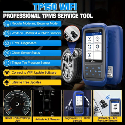 TPMS Programmeertool – Bandenspanning Tester – Sensor Activator – Reset Tool – Diagnoseapparaat – Wifi Updates – Kleurenscherm – Compact Design