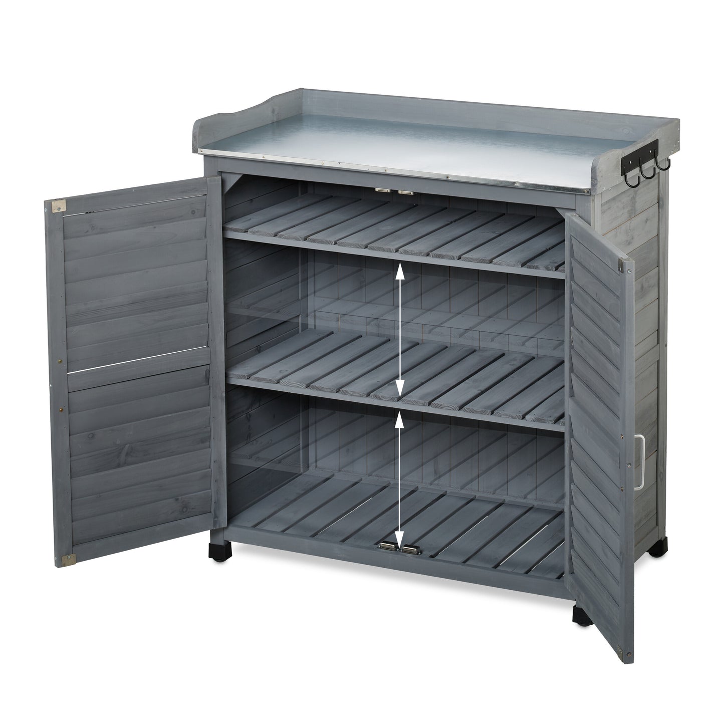 Plantenwerkbank – Tuinwerkbank – Plantenbank – Pottafel – Tuinmeubel – Groot Opbergvak – Stevig Grenenhout