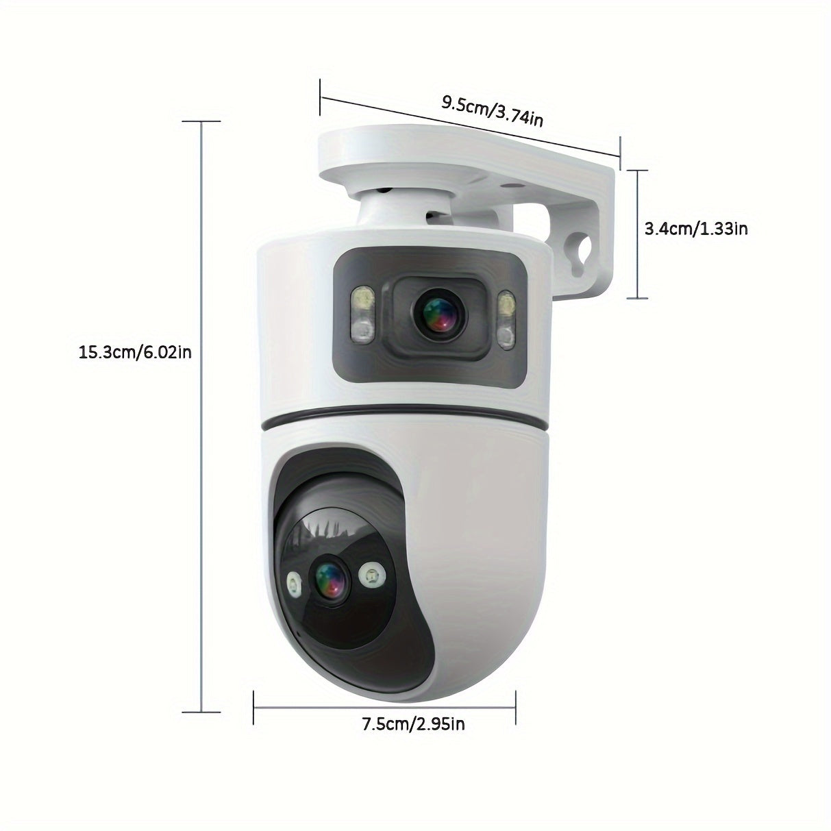 Bewakingscamera – Beveiligingscamera – IP Camera – Buitencamera – Huisbeveiliging – Draadloos met Dual Lens – Nachtzicht met Auto Tracking
