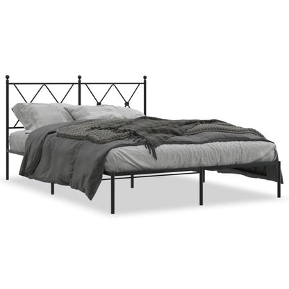 Metal Bed Frame with Headboard, 140X190 Cm