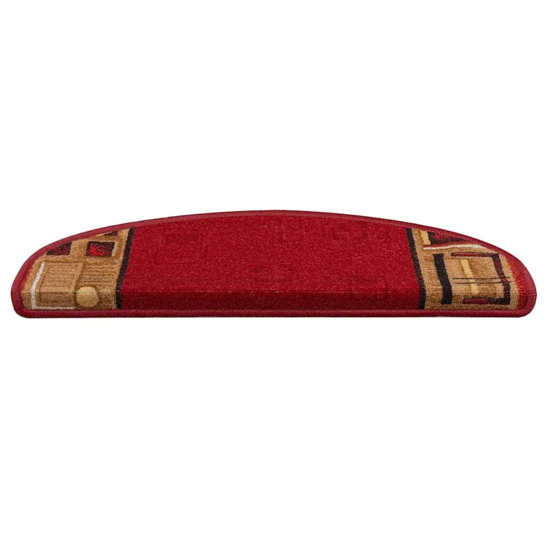 Trapmatten – Trapbekleding – Traplopers – Antislip Treden – Trapvloer Bedekking – Rood – Zelfklevend – 65x21 cm – Duurzaam Polyamide – Veiligheidsantislip
