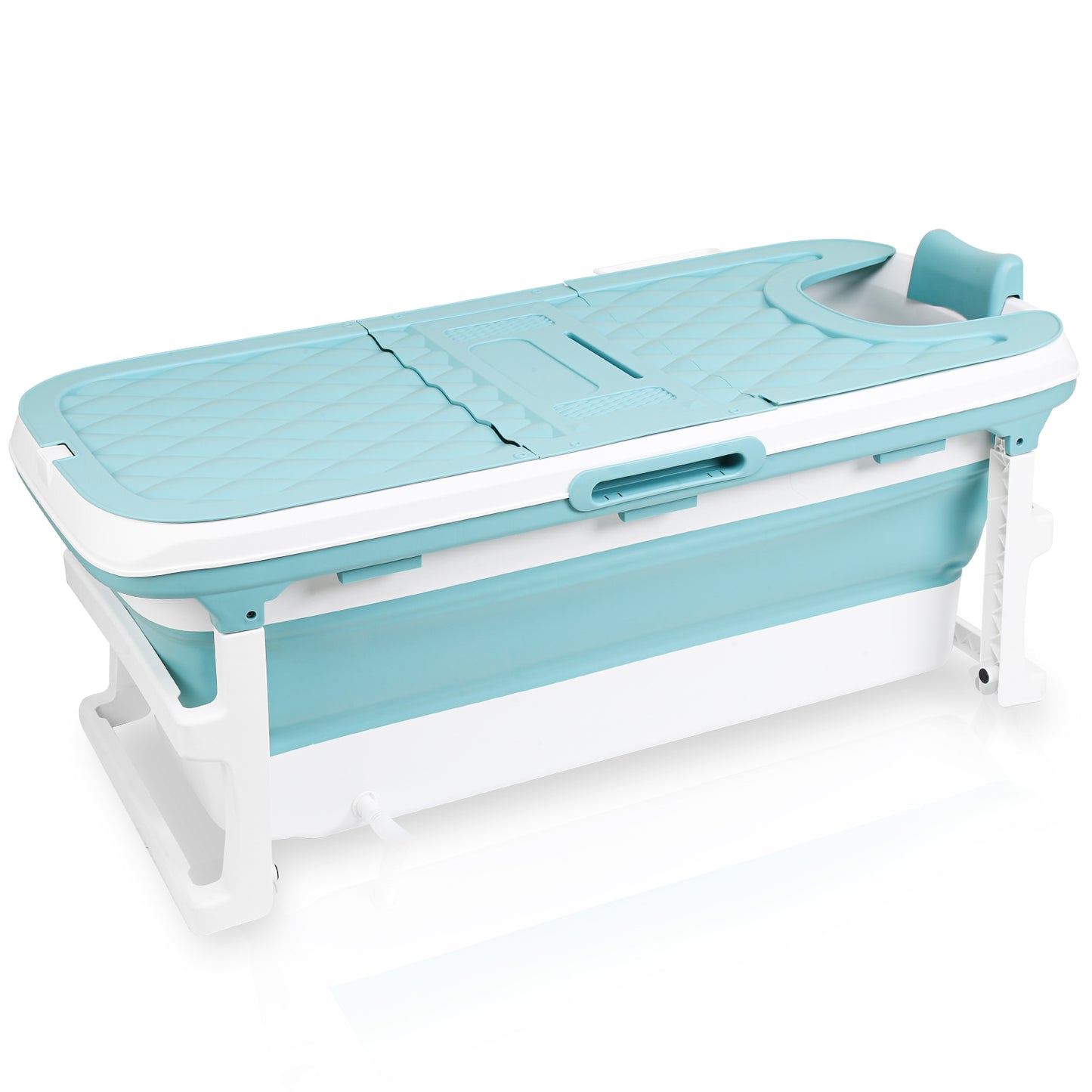 Opvouwbaar Bad – Inklapbaar Bad – Zitbad – Ligbad – Bath Bucket – 149x60x50 cm – Duurzaam PP+TPE Materiaal – Compleet Met Deksel en Opbergmand