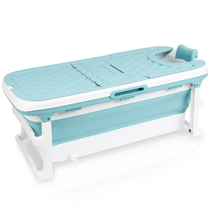 Opvouwbaar Bad – Inklapbaar Bad – Zitbad – Ligbad – Bath Bucket – 149x60x50 cm – Duurzaam PP+TPE Materiaal – Compleet Met Deksel en Opbergmand