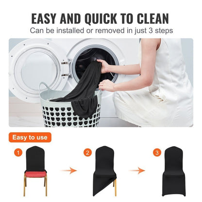 Stoelhoezen Inklapbare Stoelen – Stoelbekleding – Stoelhoes – Stoelhoes Elastisch – Universeel – Set Van 50 – Spandex Materiaal – Machinewasbaar