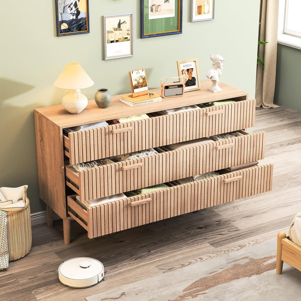 6-ladenkast – Opbergkast – Ladekast – Dressoir – Kledingkast – Ruime Opbergruimte – Hoogwaardig MDF Met Houten Poten