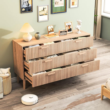 6-ladenkast – Opbergkast – Ladekast – Dressoir – Kledingkast – Ruime Opbergruimte – Hoogwaardig MDF Met Houten Poten