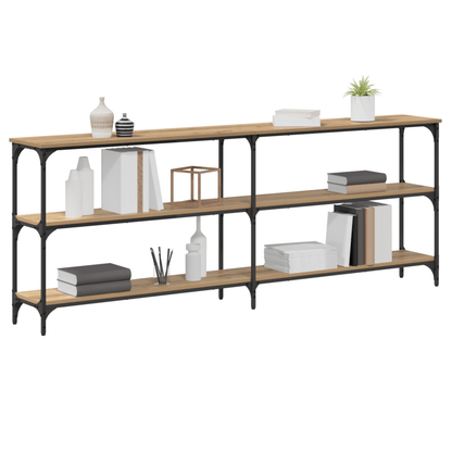 Sidetable – Consoletafel – Wandtafel – Haltafel – Bijzettafel – Massief Eikenhout – 200x29x75 cm – Smal en Duurzaam