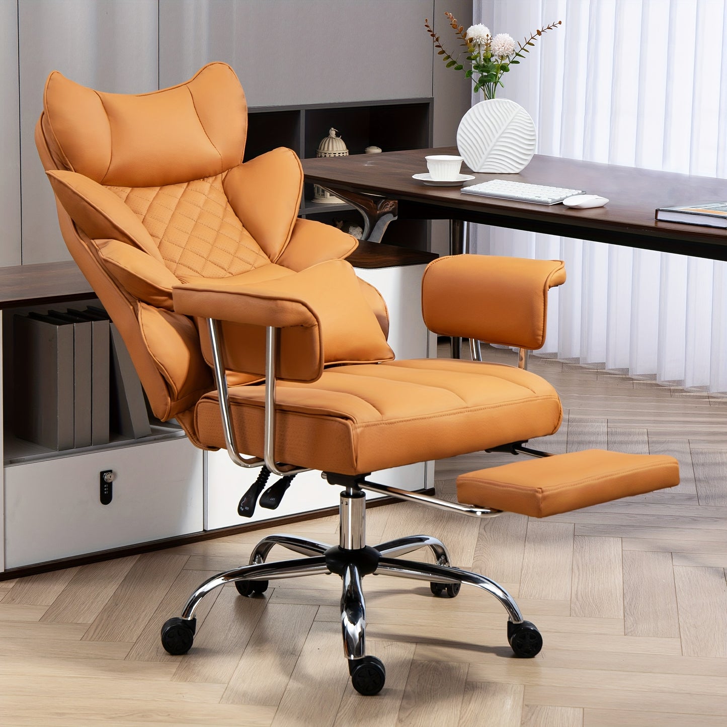 Ergonomische Bureaustoel – Gamestoel - Comfortabele Bureaustoel – Stevige Bureaustoel – Verstelbare Bureaustoel – Metalen Frame – Lendensteun - Zwart - QUORE