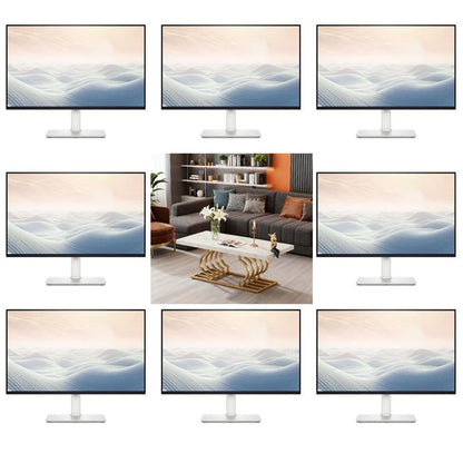 Salontafel – Koffietafel – Woonkamertafel – Tafel – Bijzettafel – Wit Marmerlook – Gouden Metalen Frame – 120x50 cm – Krasbestendig MDF & Antislip Voetjes