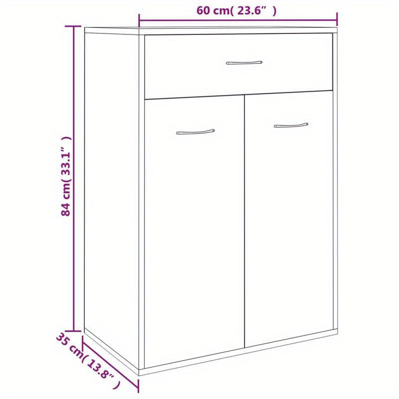 Schoenenkast – Schoenenrek – Schoenenopberger – Schoenenbank – Halmeubel – Beton-Grijs – Compact 60x35x84 cm – Stevig Houtvezelplaat