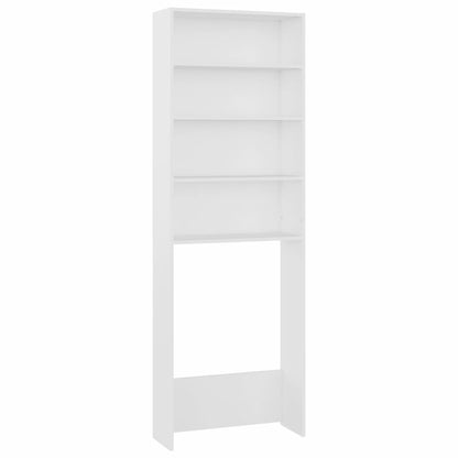 Wasmachinekast – Opbergkast – Bergkast – Kast Met Planken – Hoekoplossing – Classic Wit – 64x24x190 cm