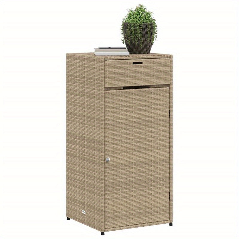 Tuinkast 55x55x111cm poly rattan beige, Box,Cabinet,Rack for Storage, Veranda Storage, Garage Storage, Contemporary Storage Solution, Weatherresistant Cabinet, Rattanstyle Cabinet, Diy Organizers, Homeowners