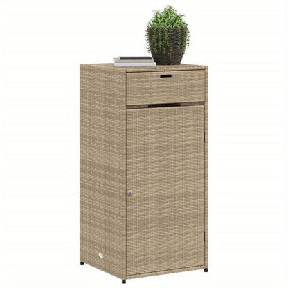 Tuinkast 55x55x111cm poly rattan beige, Box,Cabinet,Rack for Storage, Veranda Storage, Garage Storage, Contemporary Storage Solution, Weatherresistant Cabinet, Rattanstyle Cabinet, Diy Organizers, Homeowners