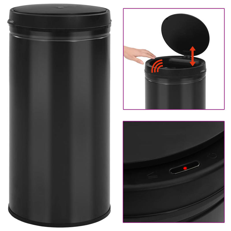 Automatische Prullenbak – Afvalbak – Sensorbak – Touchless Prullenbak – Smart Bin – Zwart – 70 Liter Inhoud – Carbon Staal & ABS