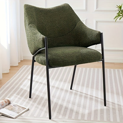 Eetkamerstoel – Stoel Voor Eetkamer – Dining Chair – Accentstoel – Kuipstoel – Moderne Groene Kleur – Stevige Rugleuning – Onderhoudsvriendelijke Stof