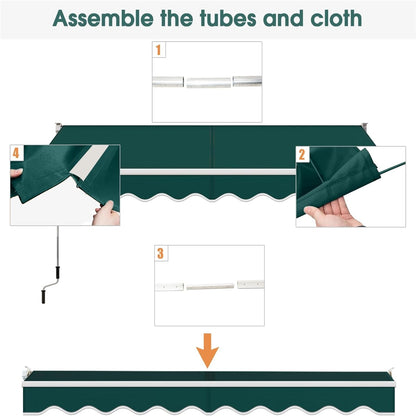Knikarmscherm – Uitvalscherm – Zonnescherm – Luifel – Zonwering – Handbediend – 300x250 cm – Aluminium Frame – UV-bestendig Polyester – Verstelbare Hoek 40-100° – Waterafstotend