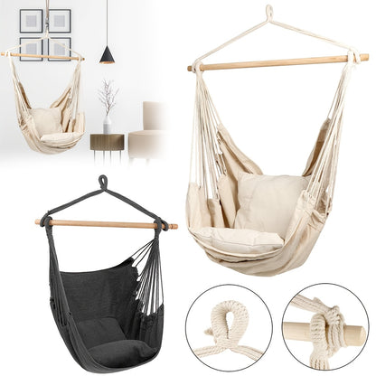 Hangstoel – Hangstoel Met Standaard – Hangmatstoel – Schommelstoel – Tuinstoel – Regenboogstrepen – Draagkracht Tot 150 kg – Zitbreedte 80 cm