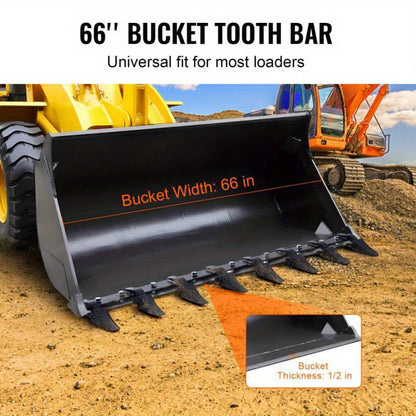 Grondverzetbak – Bak met Tanden – Schepbak – Laadschop – Grondbak – 167,64 cm Lang – 8 Tanden – Draagcapaciteit 2068 kg – Bolt-On Bevestiging – Duurzaam Staal – Beschermt Bucket