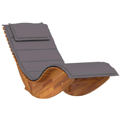 Teak Lounge Stoel – Loungestoel – Balkonstoel – Tuinstoel – Buitenzitmeubel – Donkergrijs Kussen – Weerbestendig Teakhout – Ergonomisch Ontwerp