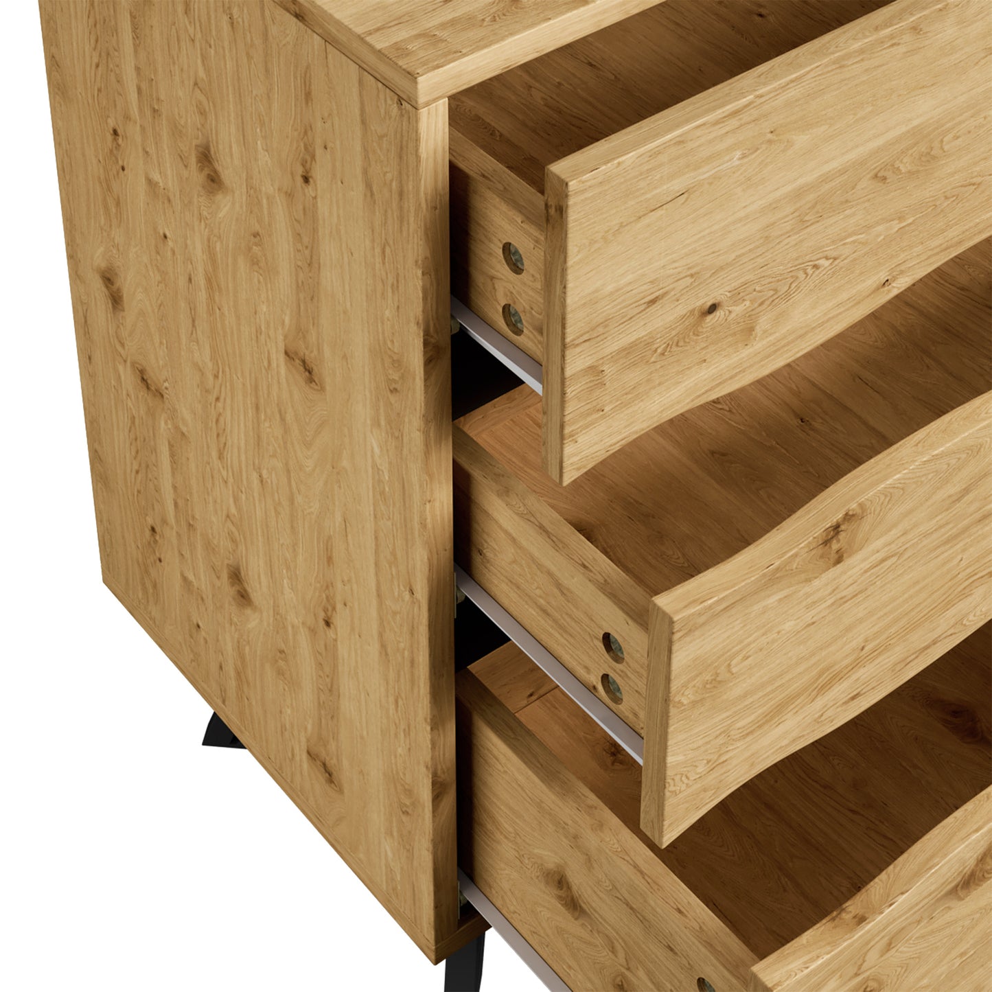 Sideboard – Dressoir – Opbergkast – Kast – Kledingkast – Scandinavisch Design – 6 Ruime Lades  – Natuurlijke Houtlook – 120x40x75,5 cm