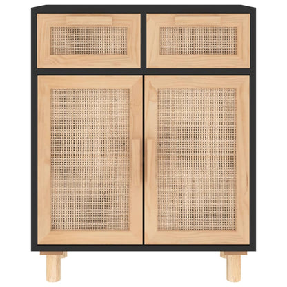 Dressoir – Opbergkast – Ladekast – Wandkast – Tv-meubel – Massief Den – Natuurlijk Rotan Accenten – Compact 60,96x30,48x74,93 cm