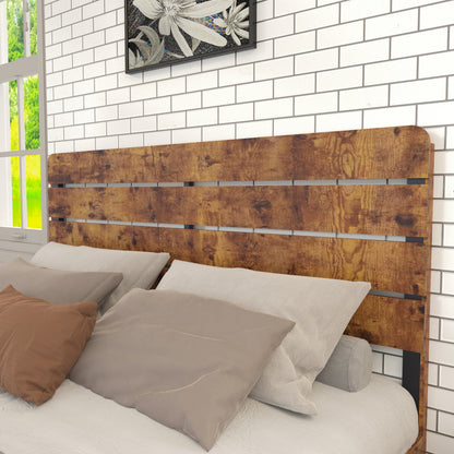 Bedframe Tweepersoonsbed Ledikant Slaapkamerset Bedombouw Bedstijl – Modern Farmhouse Design – Stevige Hout-Metaal Constructie – 180x200 cm – Hoog Hoofdbord