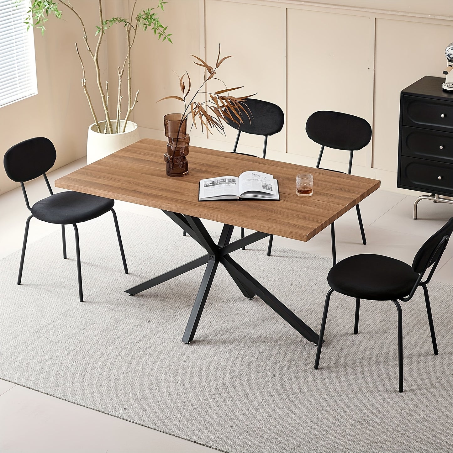 Eetkamerstoelen Set – Stoelen – keukenstoelen – Dining Chairs – Zitstoelen – Zwarte Metalen Poten – Velvet Bekleding – Ergonomisch Design – Zithoogte 47 cm